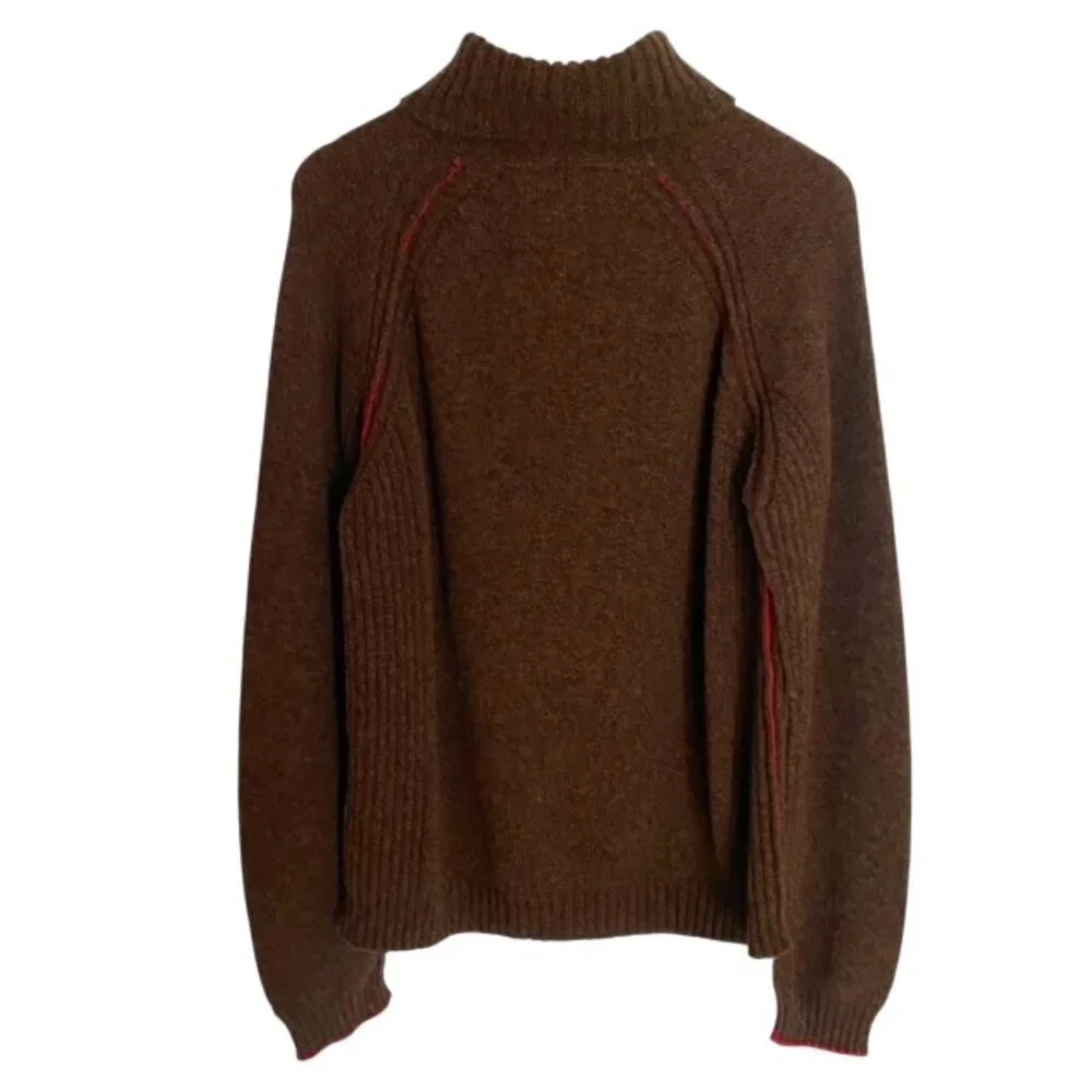 Tommy Hilfiger Brown Merino Wool Blend Turtleneck Sweater XLarge